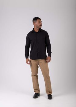 camisa comfy work manga longa preto