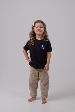 camiseta infantil igrejinha grid preto