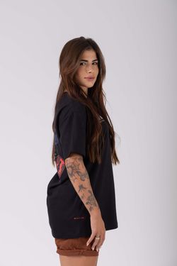 camiseta regular selos npf26 preto