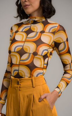 segunda pele retrô mid century modern estampado