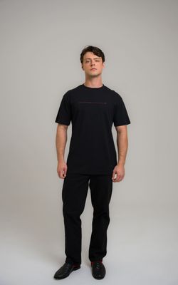 camiseta regular círculos mid century modern preto