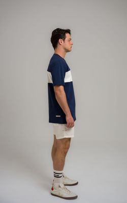 camiseta regular faixa mcm marinho