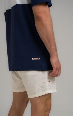 camiseta regular faixa mcm marinho
