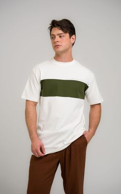 camiseta regular faixa mcm off