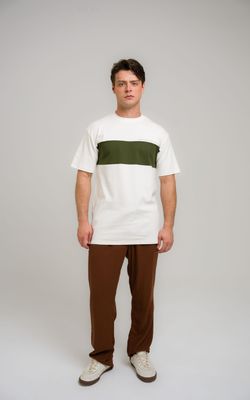 camiseta regular faixa mcm off