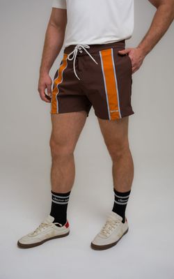 boardshort recorte faixa mcm marrom
