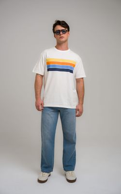 camiseta faixas mid century modern off