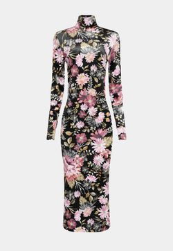 NEW - Vestido Veludo Custom Estampado Anike 