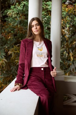 Blazer Clémence veludo cabernet  