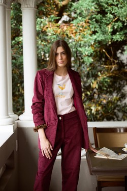 Blazer Clémence veludo cabernet  