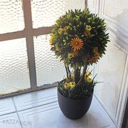 Topiaria Mista C/Flor Artificial - Amarelo (12659)
