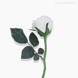 Galho Rosa Alice Artificial - Branco (10031)