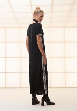 Vestido Gola V Tricot