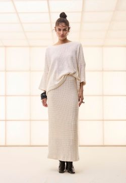 Saia Reta Tricot Pipoca