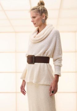 Blusa Maxi Gola Tricot Pipoca