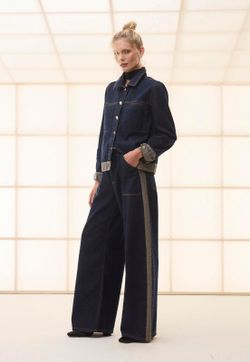 Calça Reta Jeans Escuro