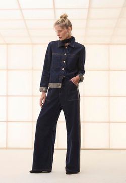 Calça Reta Jeans Escuro