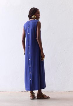 Vestido Block Botões Costas