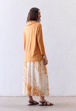Saia Midi Estampa Musgo