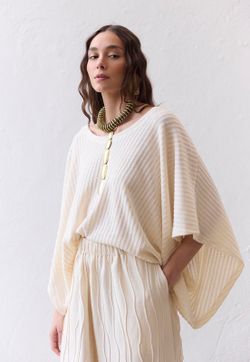 Blusa Ampla Tricot Diagonal