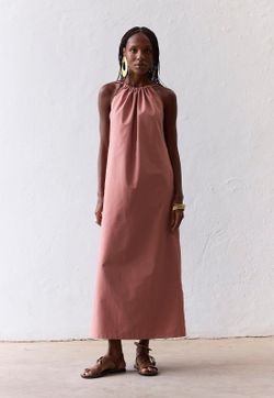 Vestido Alça Tricoline Tecnológico