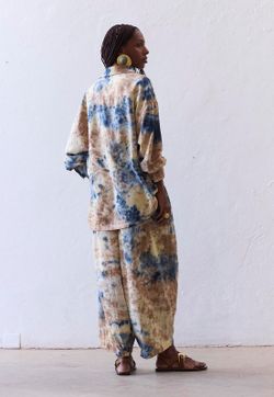 Calça Abaulada Algodão Tiedye
