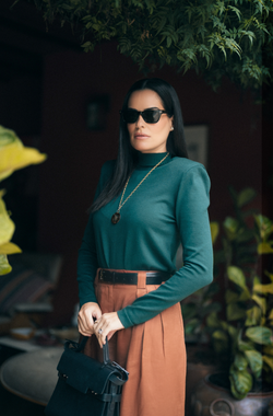 Blusa com ombreiras Aurora - Dark Florest