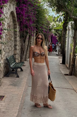 Saia rendado de tricot Mel - Aveia