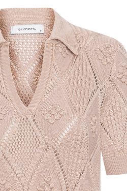 Blusa rendado polo Marta - Bege Mescla