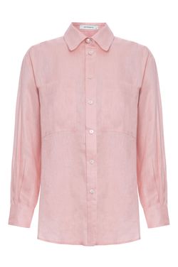 Camisa com bolso de linho Clau - Ballet
