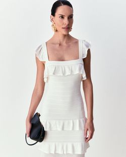 Vestido babado Bel - Off White