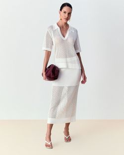 Saia midi Lavinia - Off White