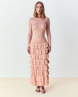Saia babado Bia - Blush