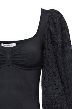 Blusa manga rendada Joy - Preto