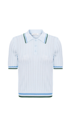 Blusa gola polo Pâmela - Ice Blue 