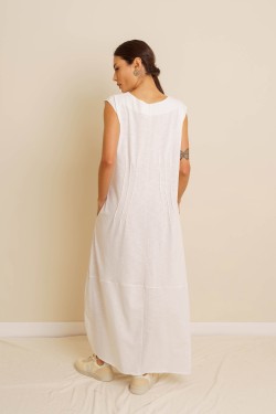 VESTIDO NERVURAS FLAME - OFF WHITE