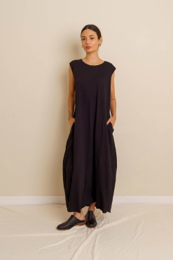 VESTIDO NERVURAS FLAME - PRETO