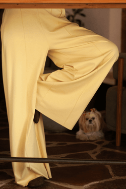 CALÇA WIDE LEG MANTEIGA - AM. MANTEIGA