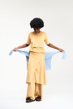 CALÇA SAIA GEOMETRIA - AMARELO