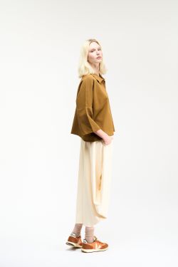 CALÇA CIRCULO MALHA SARJADA - CREME