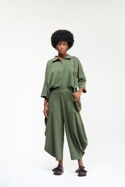 CALÇA CIRCULO MALHA SARJADA - VERDE