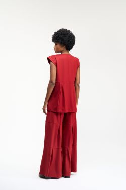 BLUSA MUSCLE CAMADAS - VERMELHO