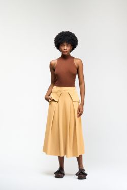 SAIA BOLSOS TEXTURIZADO - AMARELO