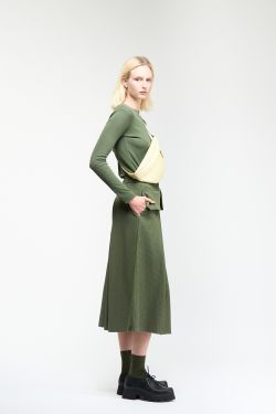 BLUSA MANGA LONGA CANELADA - VERDE