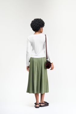 BLUSA MANGA LONGA CANELADA - OFF WHITE