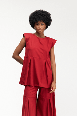 BLUSA MUSCLE CAMADAS - VERMELHO