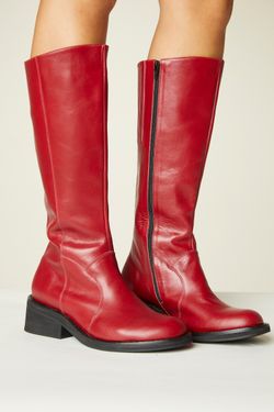 BOTA CANO ALTO SALTO MÉDIO VERMELHA 