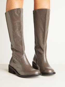 BOTA CANO ALTO SALTO MÉDIO CINZA
