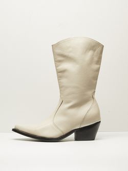 BOTA CANO ALTO MÉDIA CREMA 