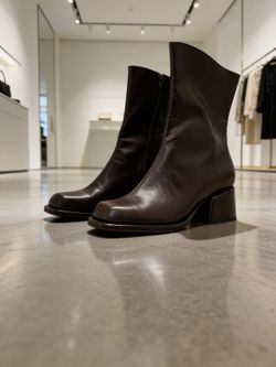 BOTA CANO MÉDIO SALTO MÉDIO MARROM FOSCO